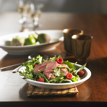 Duck Breast and Asparagus Salad, with Raspberry Dressing